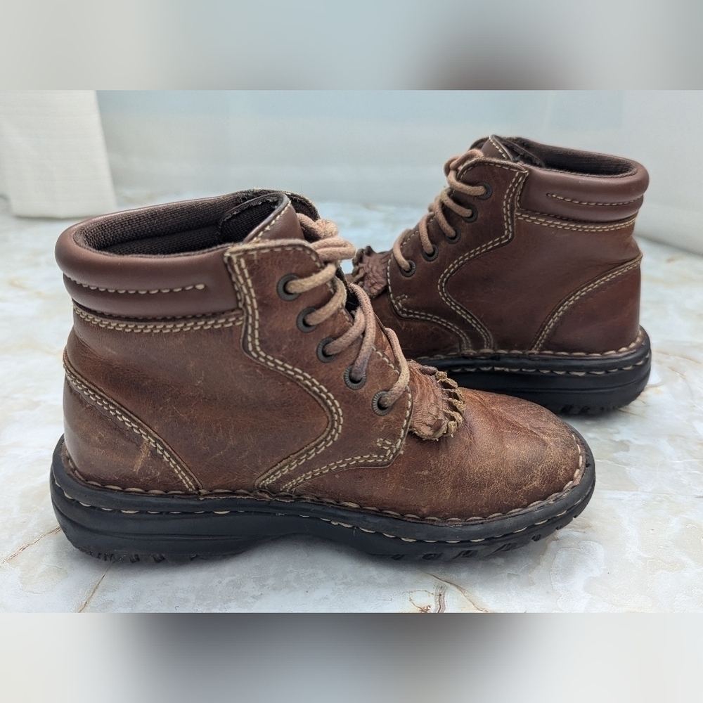 Kids Double H Leather Upper Boots Size 12D